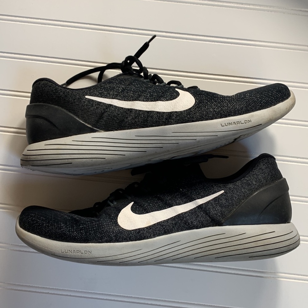 Nike Mens LunarGlide 9 904715-001 Black Running Shoes Sneakers Size 14
